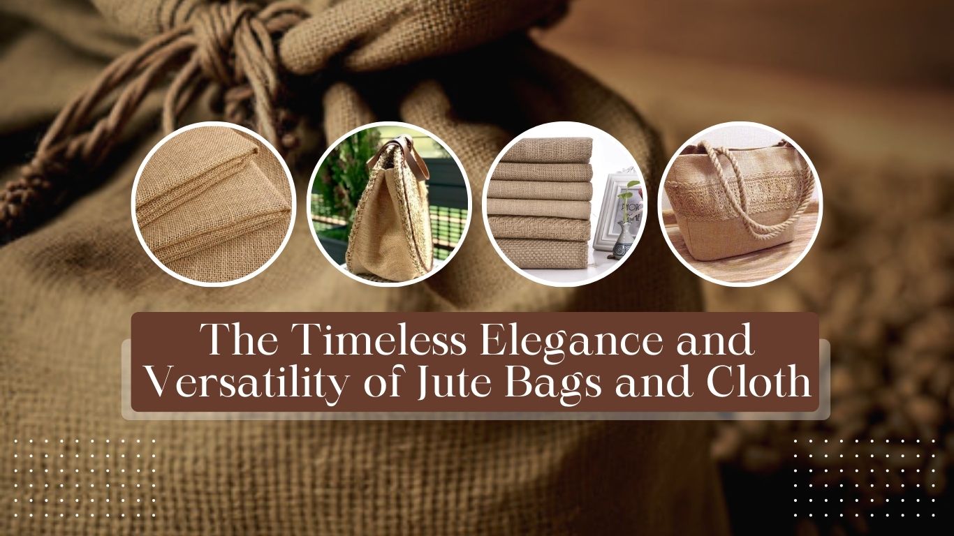 A collage of jute products, including stylish jute bags and versatile jute cloth, showcasing their natural charm and eco-friendly appeal. SA Shamim Jute Mills Ltd.'s commitment to sustainability and elegance shines through in every intricately woven detail