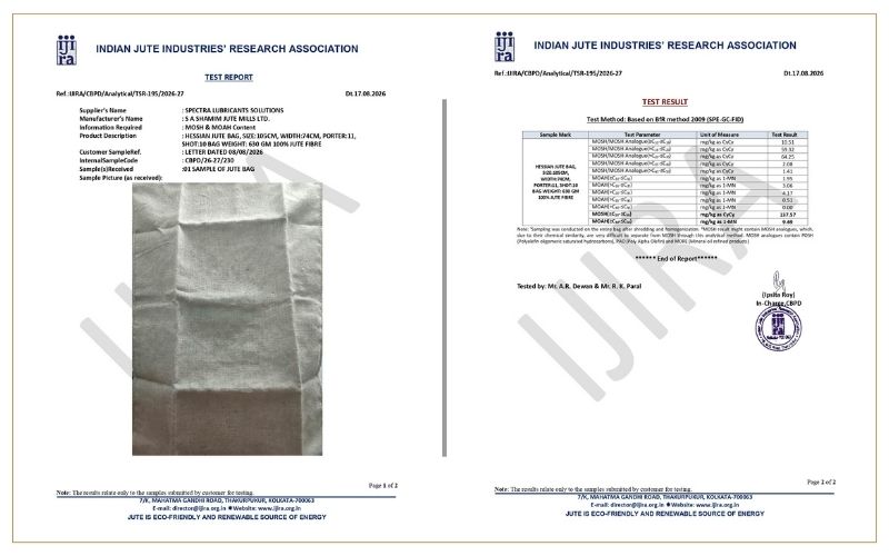 SA Shamim Jute Mills supplies certified food grade packaging
