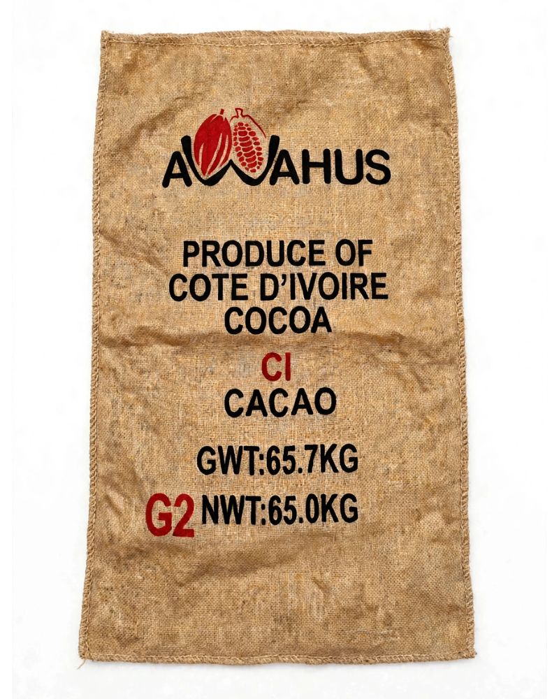 65kg food grade jute cocoa bag for Cote d'Ivoire manufactured by SA Shamim Jute Mills Ltd