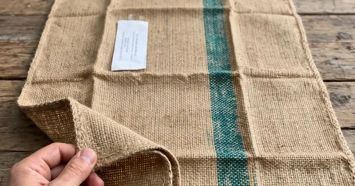 100% tossa jute sacking bags 30x42 inch 700g with green security stripe and factory QC ticket by SA Shamim Jute Mills Bangladesh