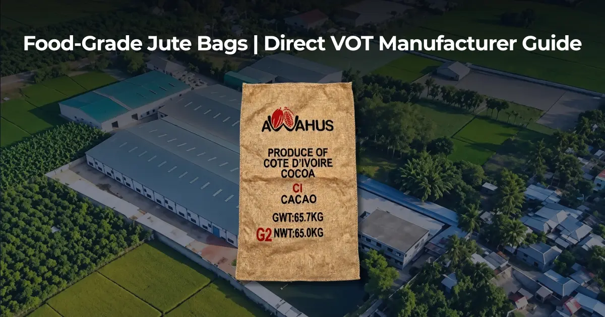 Food-grade hydrocarbon-free jute bags for cocoa and coffee export manufactured by SA Shamim Jute Mills Ltd